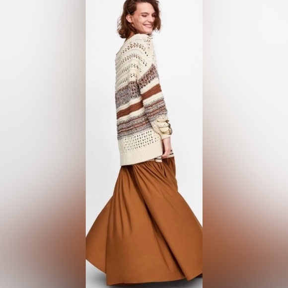 Zara Oversized Crochet Open Knit Pullover Striped Sweater Size XS S Boho Beach - Picture 2 of 16